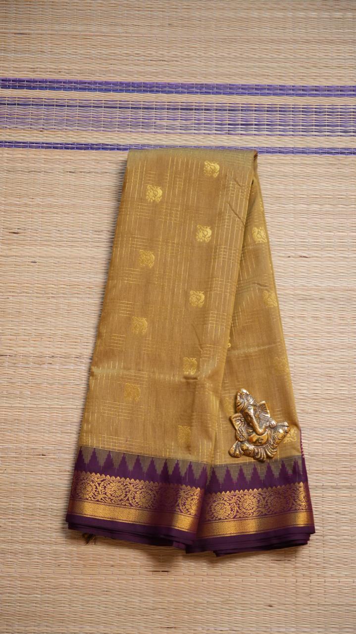 Kanchi Semi Silk Saree - 01-03-16-13 (DRIED TURMERIC)