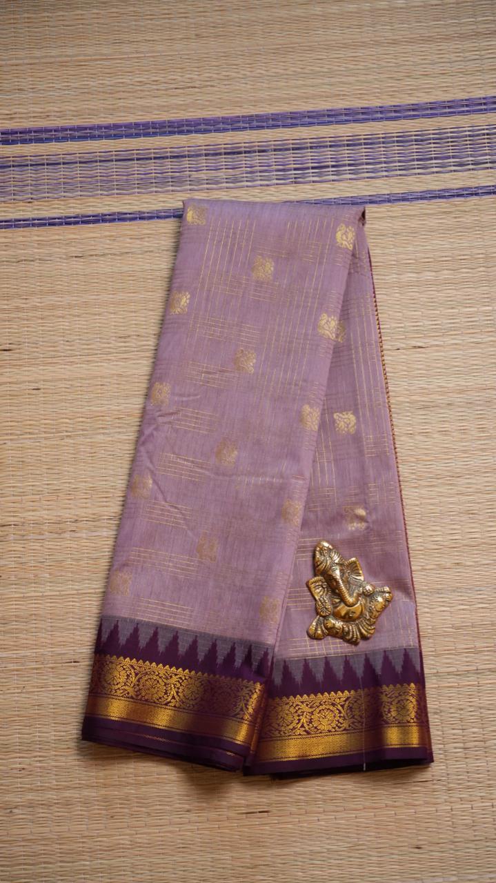 Kanchi Semi Silk Saree - 01-03-16-14 (SEA LAVENDER)