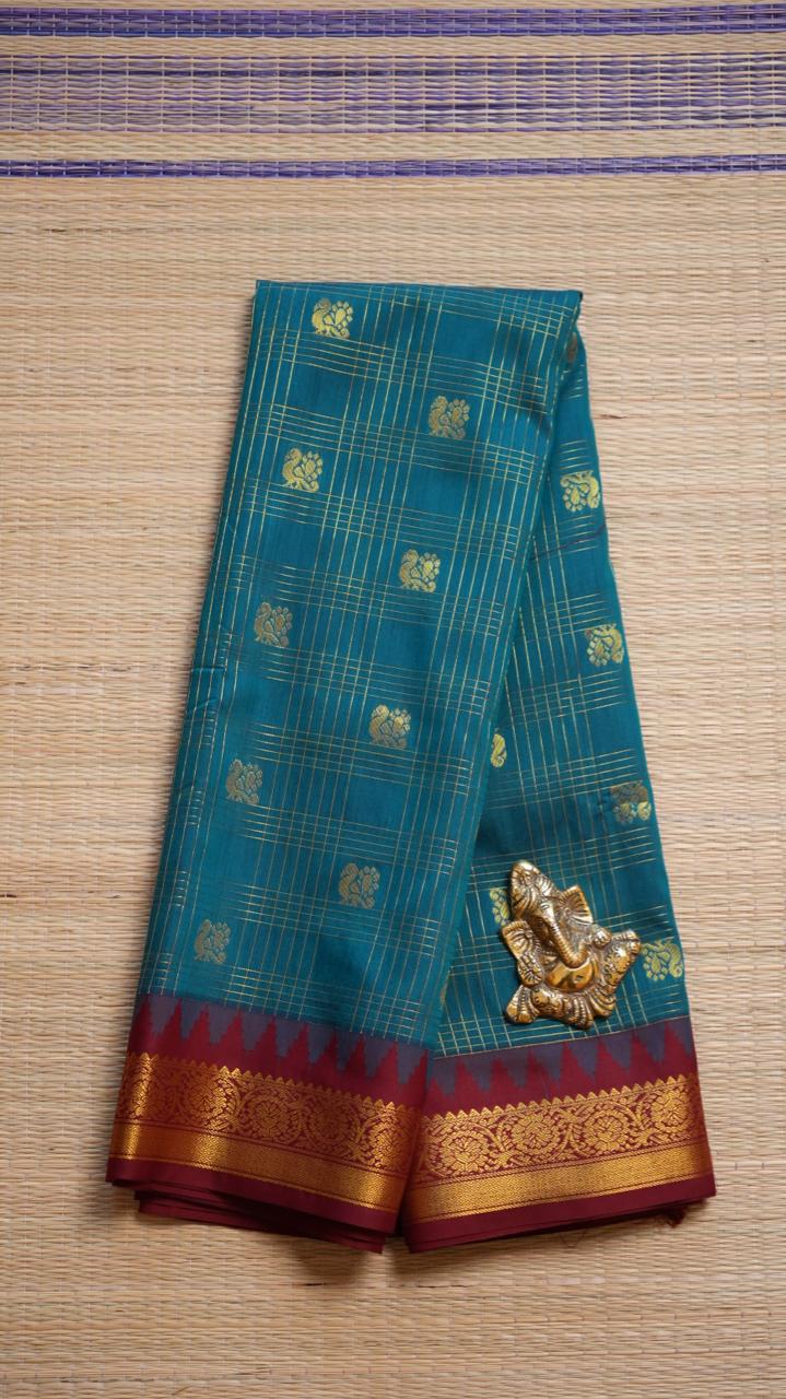 Kanchi Semi Silk Saree - 01-03-16-17 (SEA GLASS)