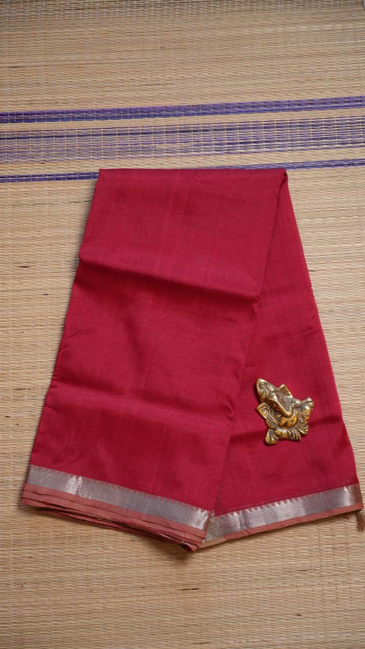 Mangalagiri Silk Cotton Saree 15-03-02-03 (CARDINAL RED)