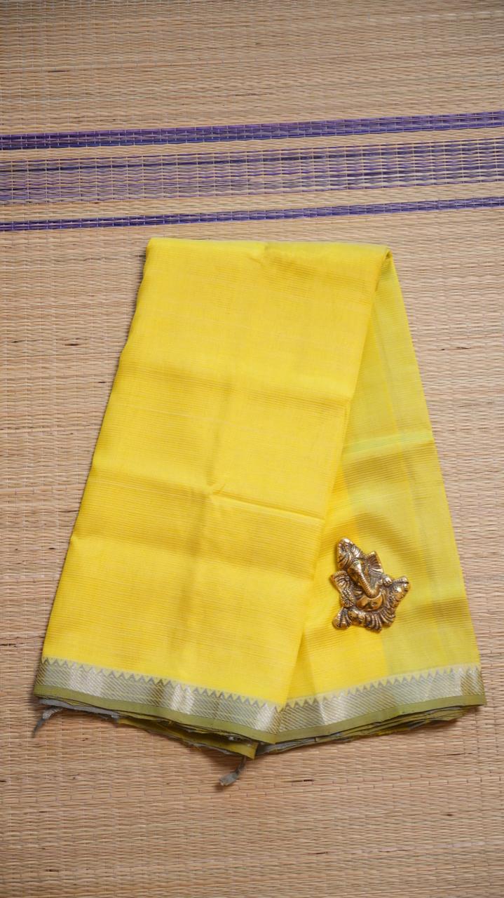Mangalagiri Silk Cotton Saree 15-03-02-08 (CANARY YELLOW)