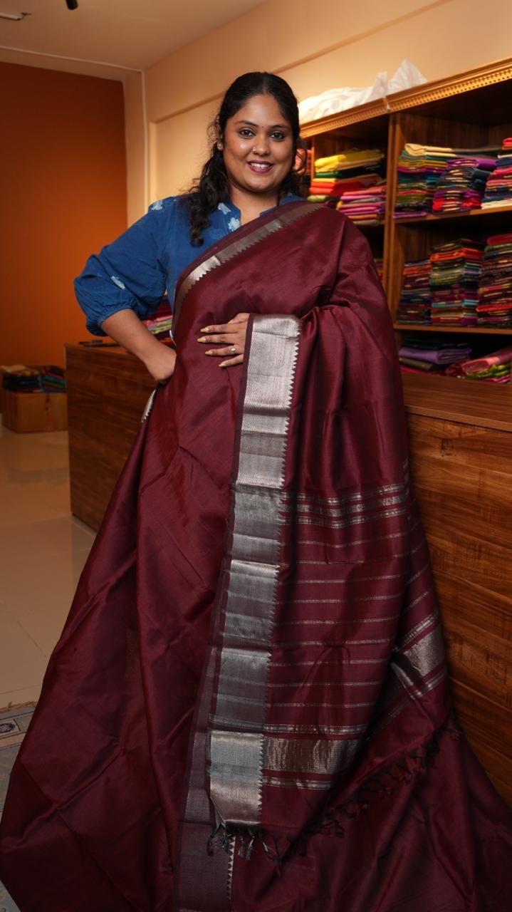 Mangalagiri Silk Cotton Saree 15-03-01-06 (POLISHED WOOD)