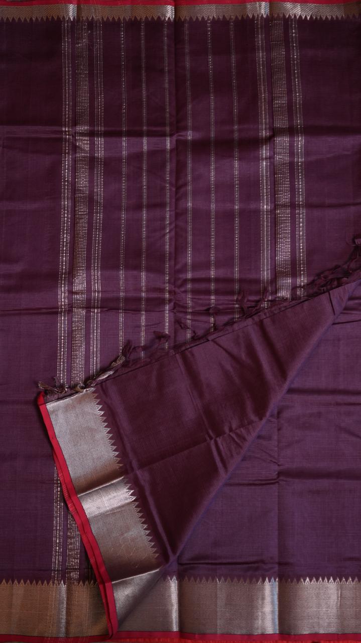 Mangalagiri Silk Cotton Saree 15-03-01-14 (CRYSTAL VIOLET)