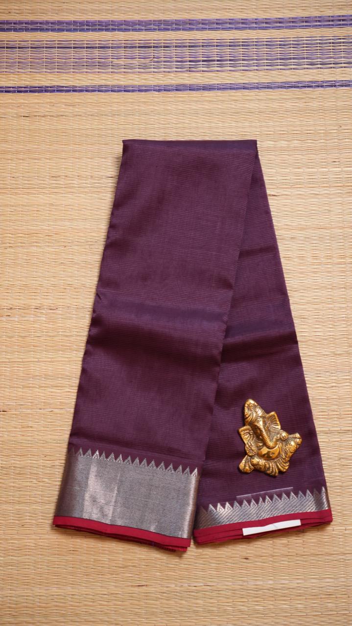 Mangalagiri Silk Cotton Saree 15-03-01-14 (CRYSTAL VIOLET)