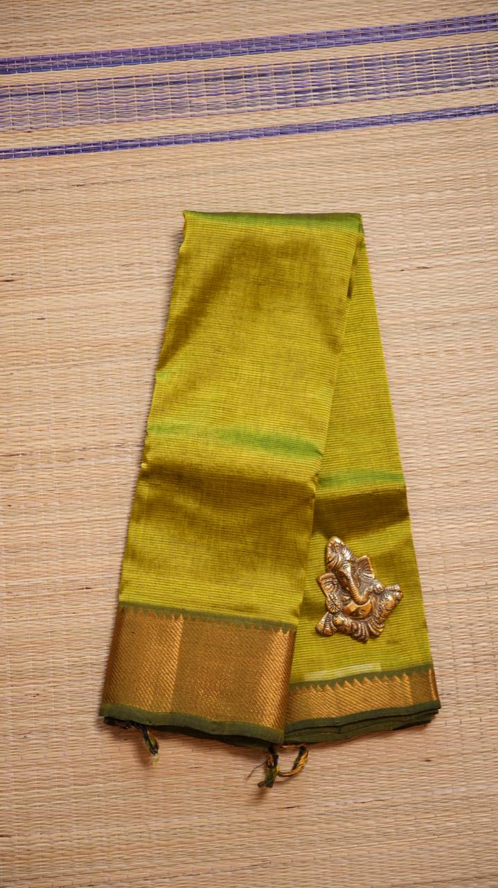Mangalagiri Silk Cotton Saree 15-03-01-02 (LIME CRYSTAL)