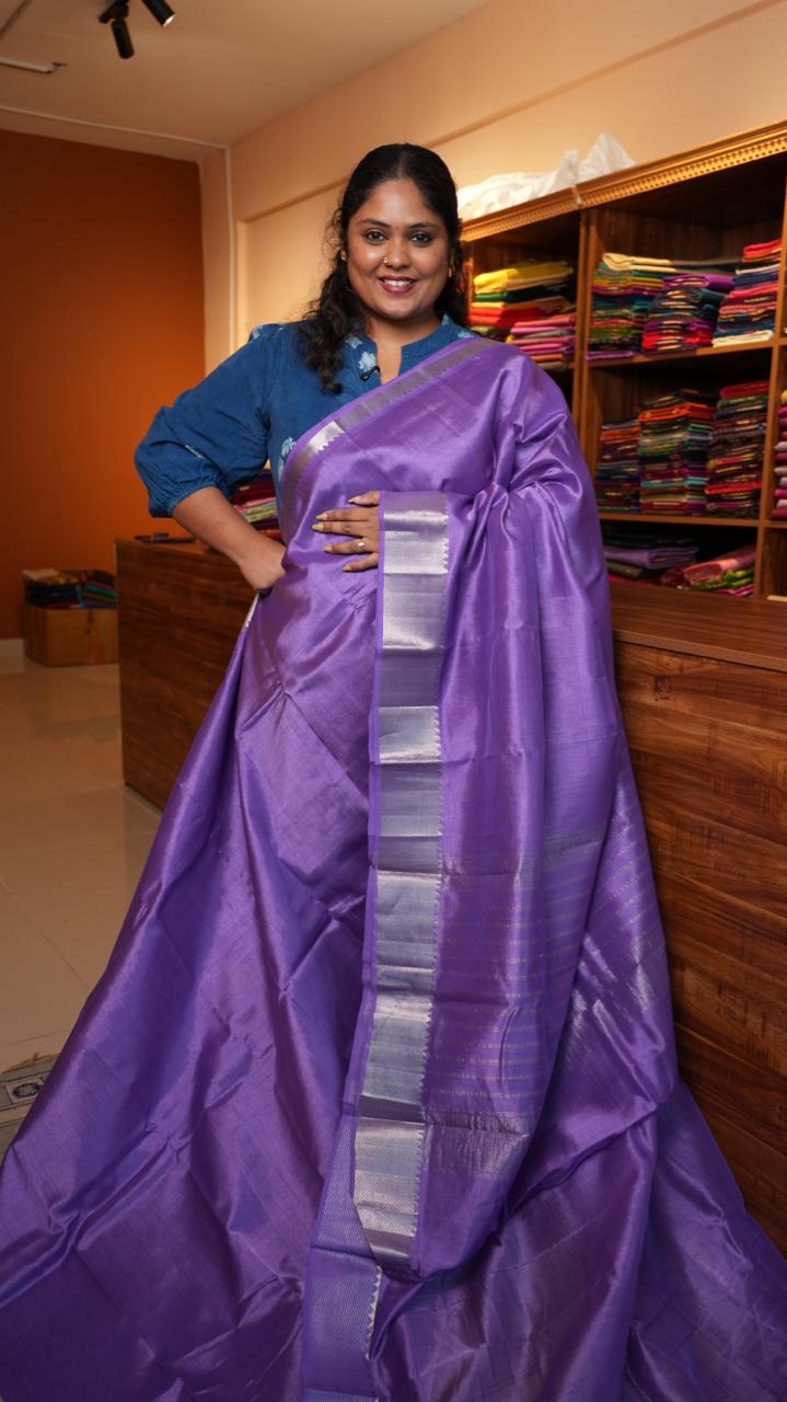 Mangalagiri Silk Cotton Saree 15-03-01-09 (VIOLET INK)