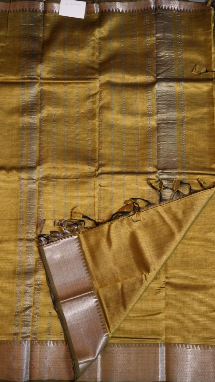 Mangalagiri Silk Cotton Saree 15-03-01-05 (OLIVE INK)