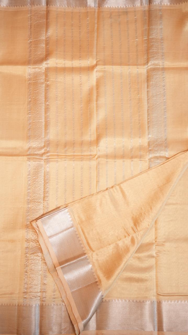Mangalagiri Silk Cotton Saree 15-03-01-08 (NOTEBOOKS BEIGE)