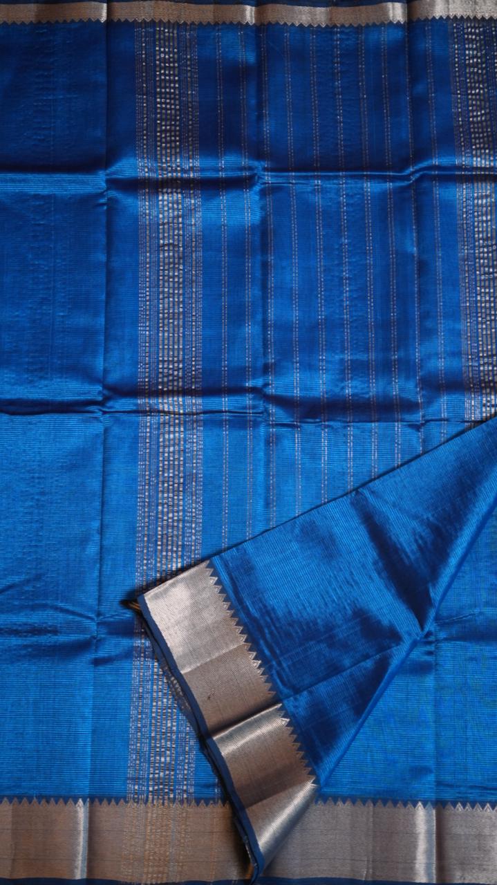 Mangalagiri Silk Cotton Saree 15-03-01-13 (BALLPEN BLUE)
