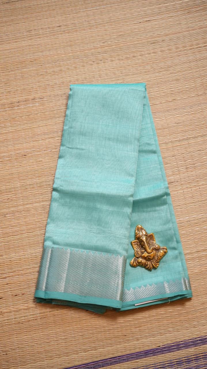 Mangalagiri Silk Cotton Saree 15-03-01-03 (SKY CHALK)