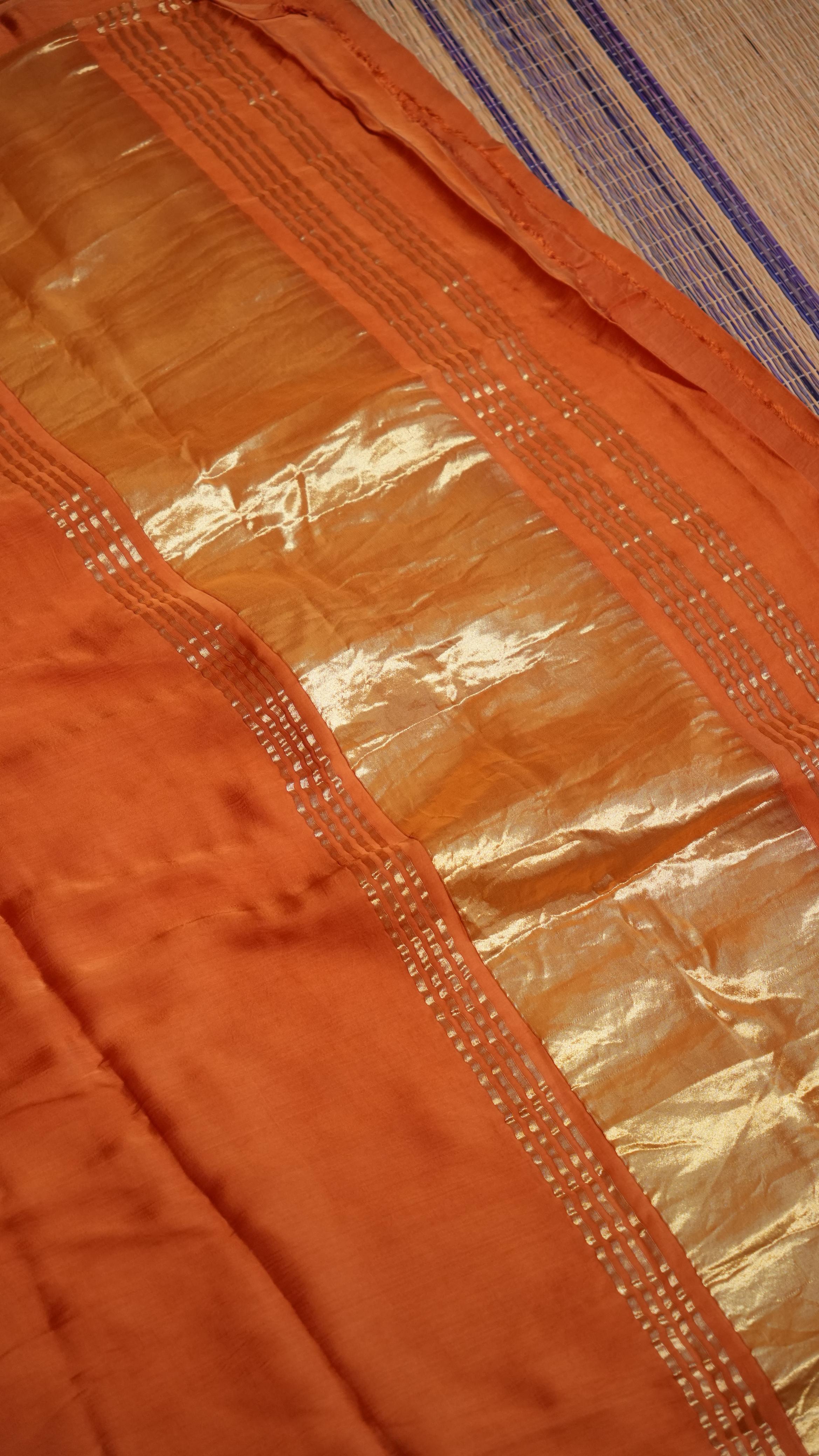 Plain Modal Silk Saree - 46-02B-01-12 (PAPAYA AURA)