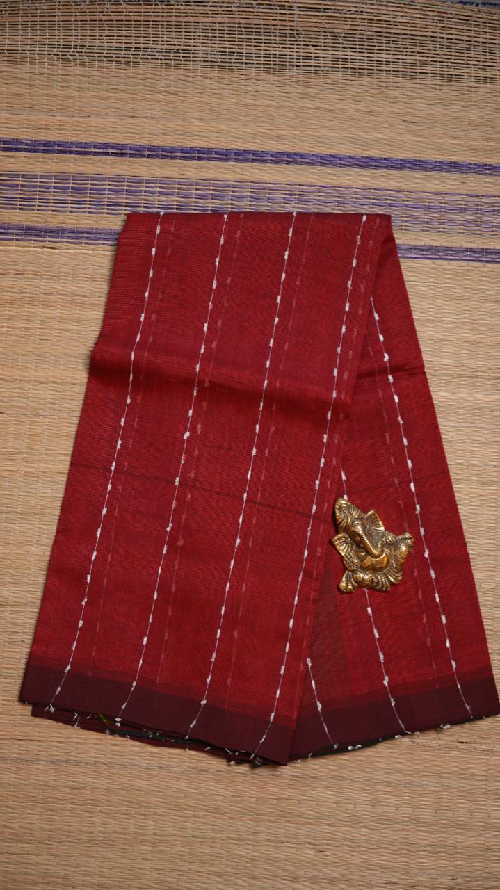 Mangalagiri Silk Cotton Saree - 15-03-03-01 (CHILLI RED)