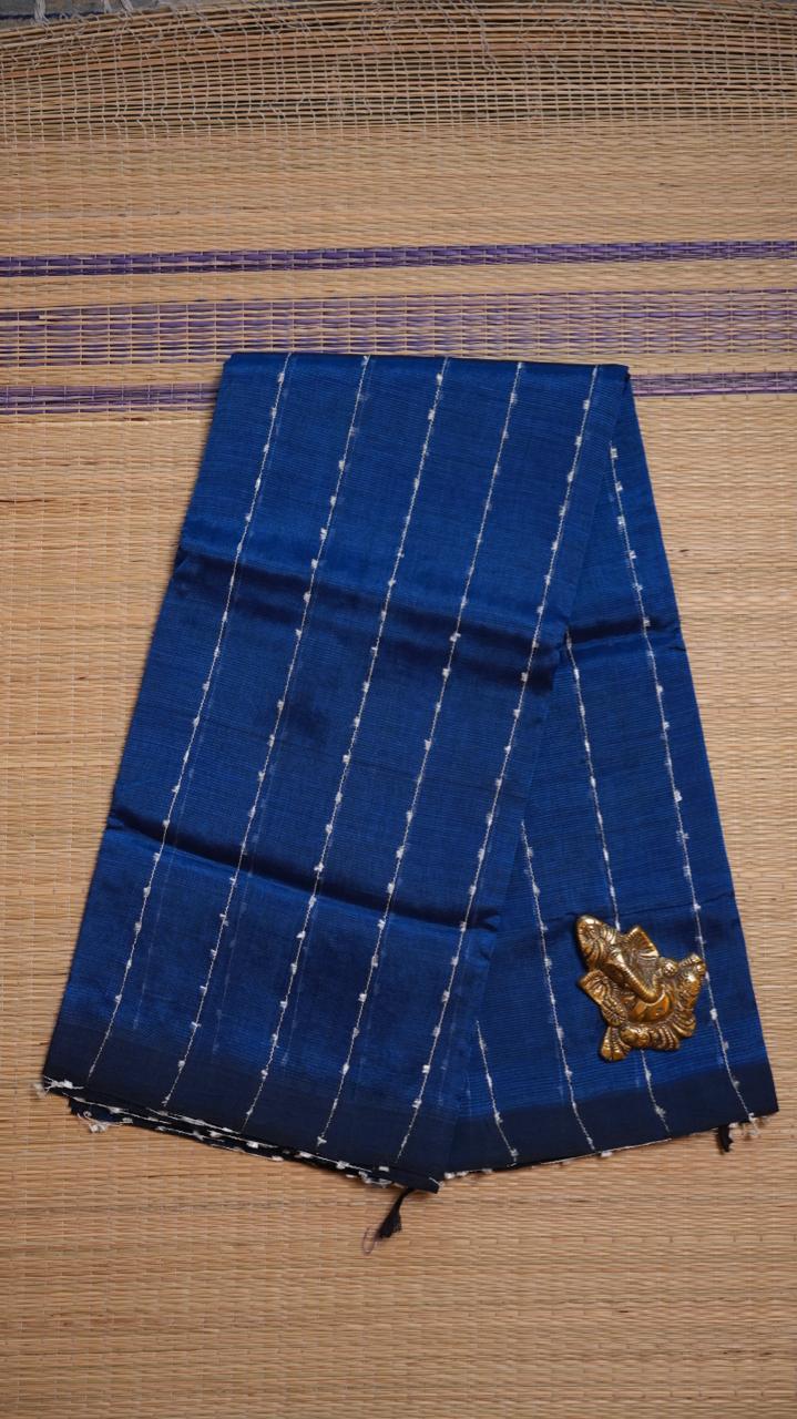 Mangalagiri Silk Cotton Saree - 15-03-03-10 (INDIGO WASH)