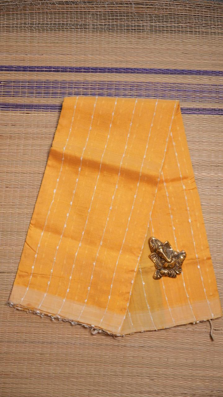 Mangalagiri Silk Cotton Saree - 15-03-03-08 (LEMON GLOW)