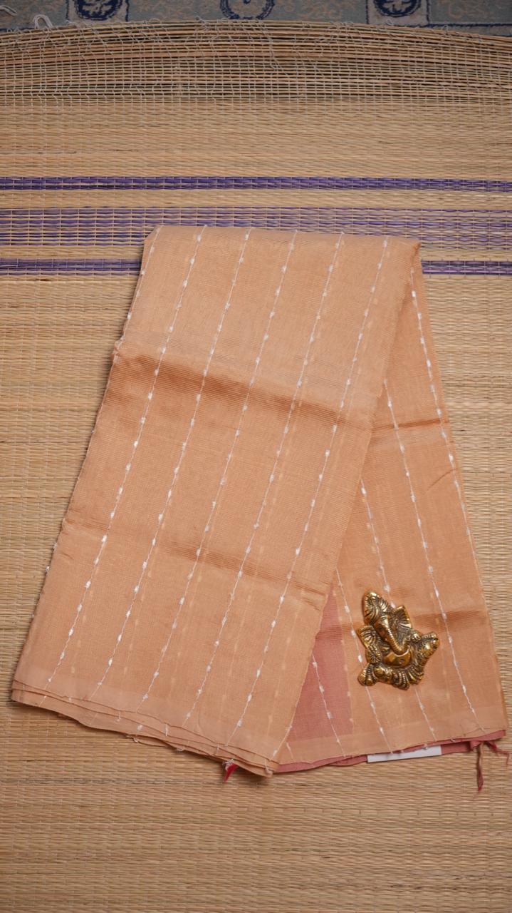 Mangalagiri Silk Cotton Saree 15-03-03-04  (NUDE PEACH)