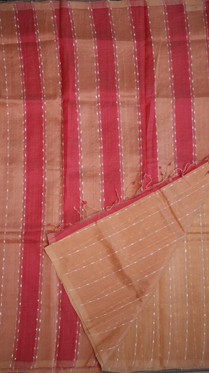 Mangalagiri Silk Cotton Saree 15-03-03-04  (NUDE PEACH)