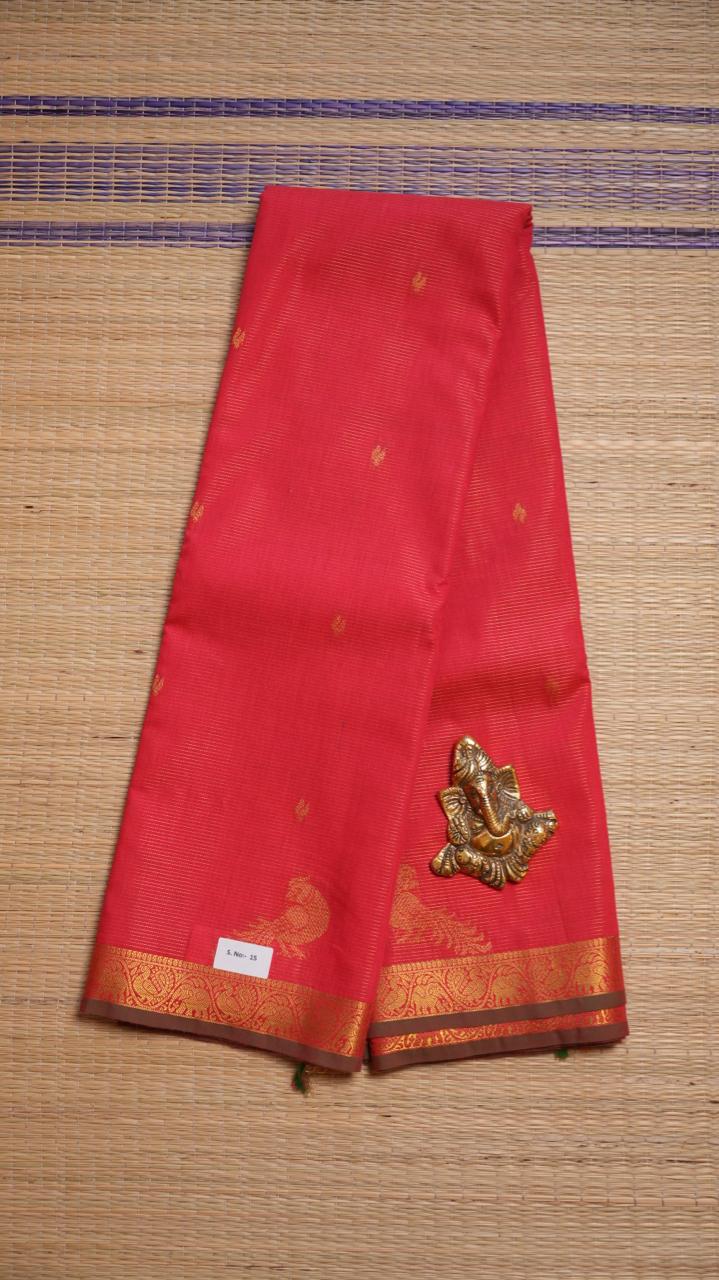 Semi Silk Vairaoosi Saree - 01-03-15-15 (CARNELIAN)