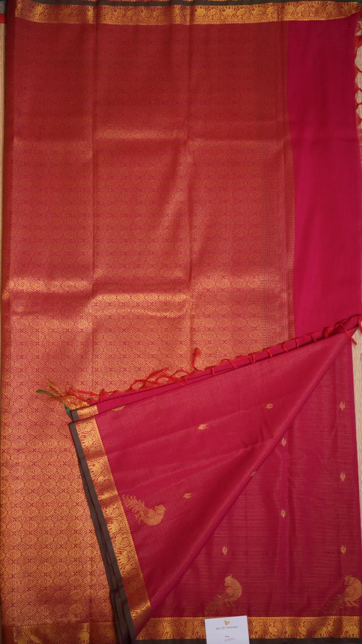 Semi Silk Vairaoosi Saree - 01-03-15-10 (CERISE)