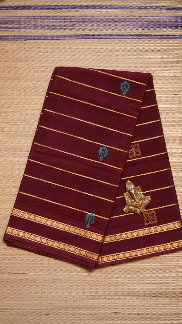 Devendra 10.5 Yards Madisar Veldhari Saree - 12-05B-09-10Y-01 (MAROON MAJESTY)