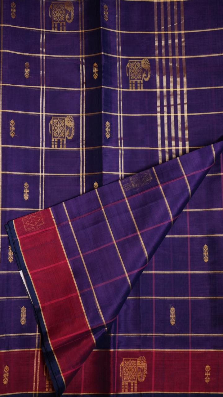Devendra 10.5 Yards Madisar Big Butta Saree - 12-03D-05-10.5Y-01 (ROYAL WHISPER)