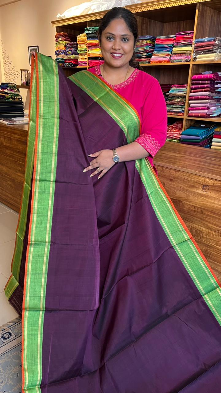 Devendra 10.5 Yards Madisar Plain Saree - 12-03C-05-10.5Y-02