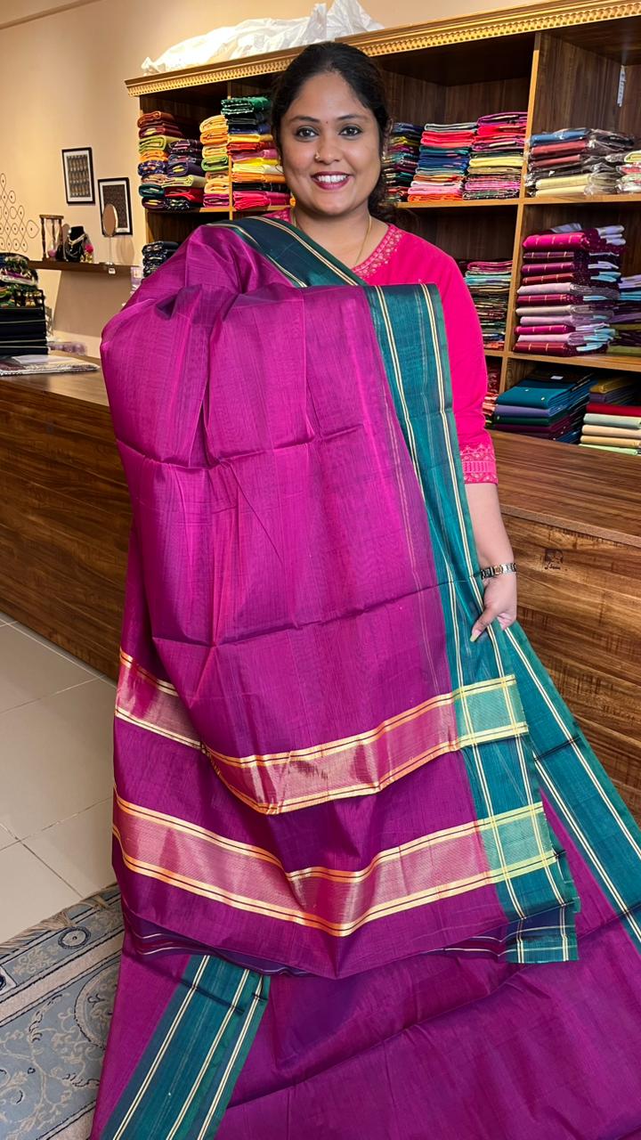 Devendra 10.5 Yards Madisar Plain Saree - 12-02B-10Y-10-01