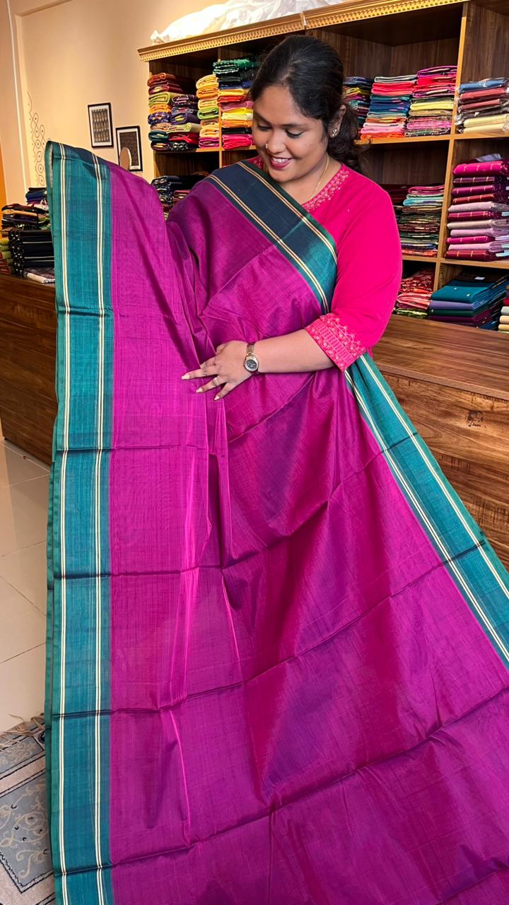 Devendra 10.5 Yards Madisar Plain Saree - 12-02B-10Y-10-01