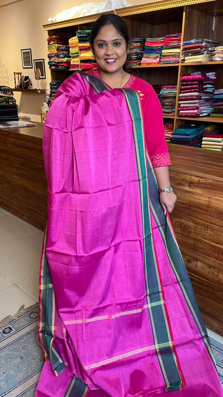 Devendra 10.5 Yards Madisar Plain Saree - 12-10-06-10.5Y-03