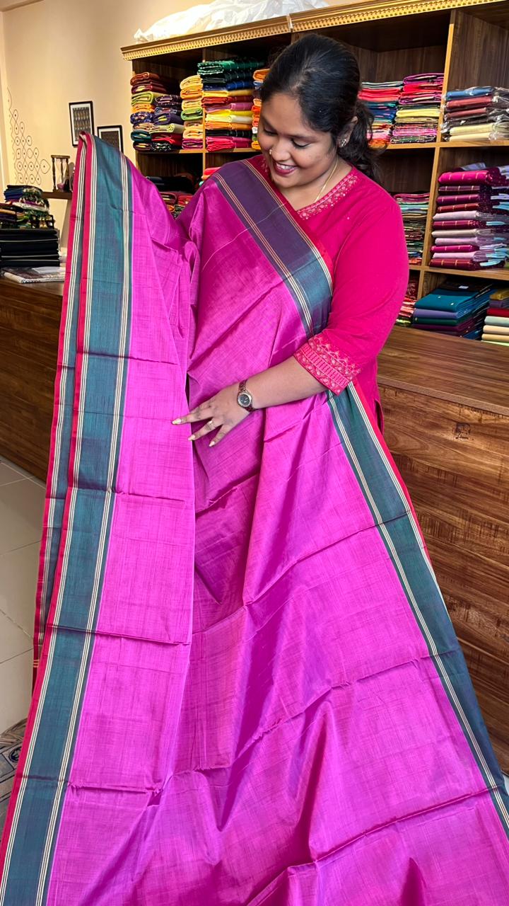 Devendra 10.5 Yards Madisar Plain Saree - 12-10-06-10.5Y-03