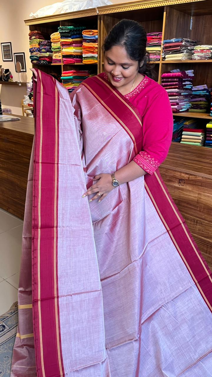 Devendra 10.5 Yards Madisar Plain Saree - 12-02B-10.5Y-11-03