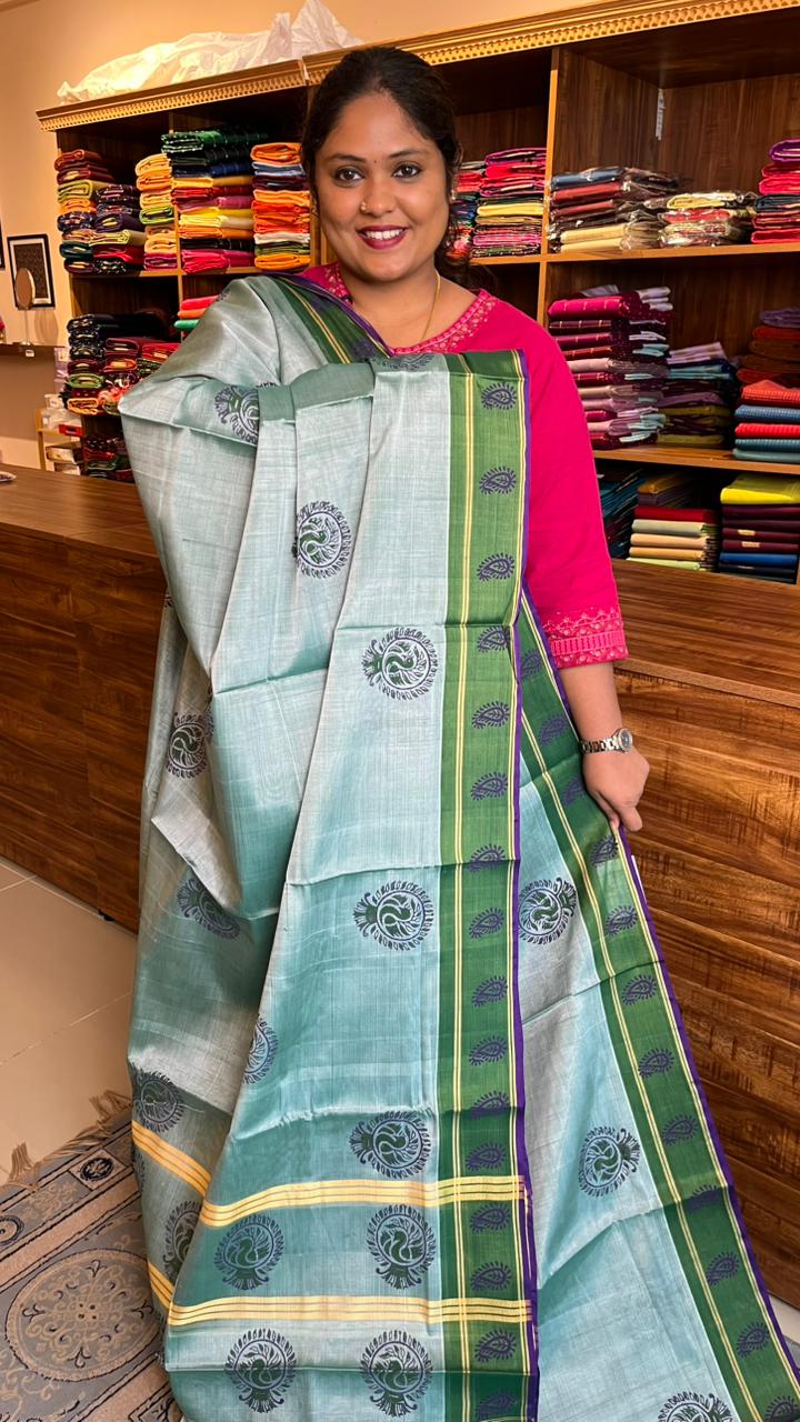 Devendra 10.5 Yards Madisar Plain Saree - 12-05-P-06-10.1/2Y-02