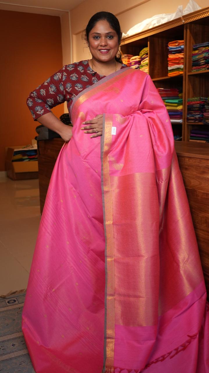 Semi Silk Vairaoosi Saree - 01-03-15-16(PINK TOURNALINE)