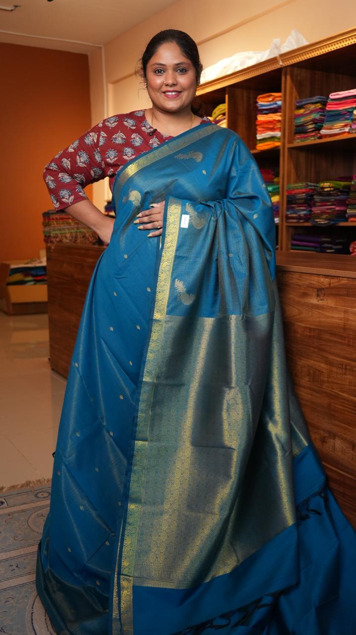 Semi Silk Vairaoosi Saree - 01-03-15-18(BLUE TOPAZ)
