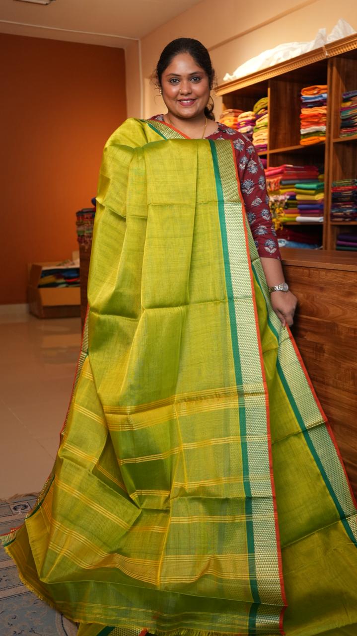 Devendra 10.5 Yards Madisar Arai Madam Border - 12-03B-04-10.5Y-01 (JUNIPERUS GLOW)