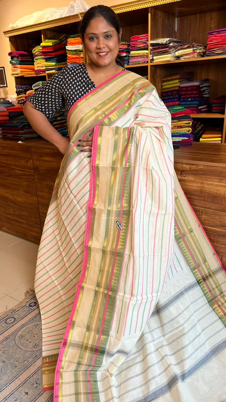 Kanchi Cotton Veldhari Saree - 01-03-04-06