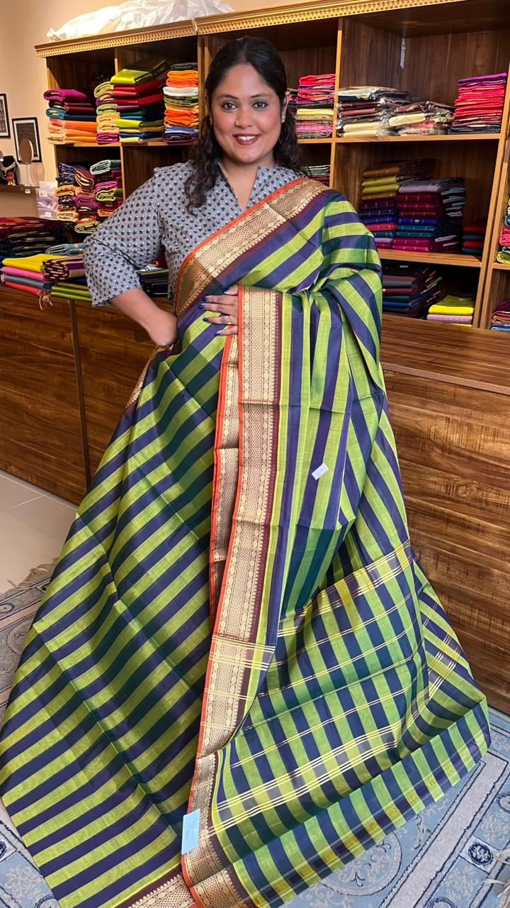 Devendra 7 Yards Zebra Stripes -11-04-03-7Y-02