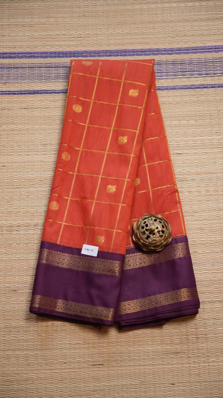 Kanchi Semi Silk Kattam Saree - 01-03-15-65 (THAEN MITTAI)