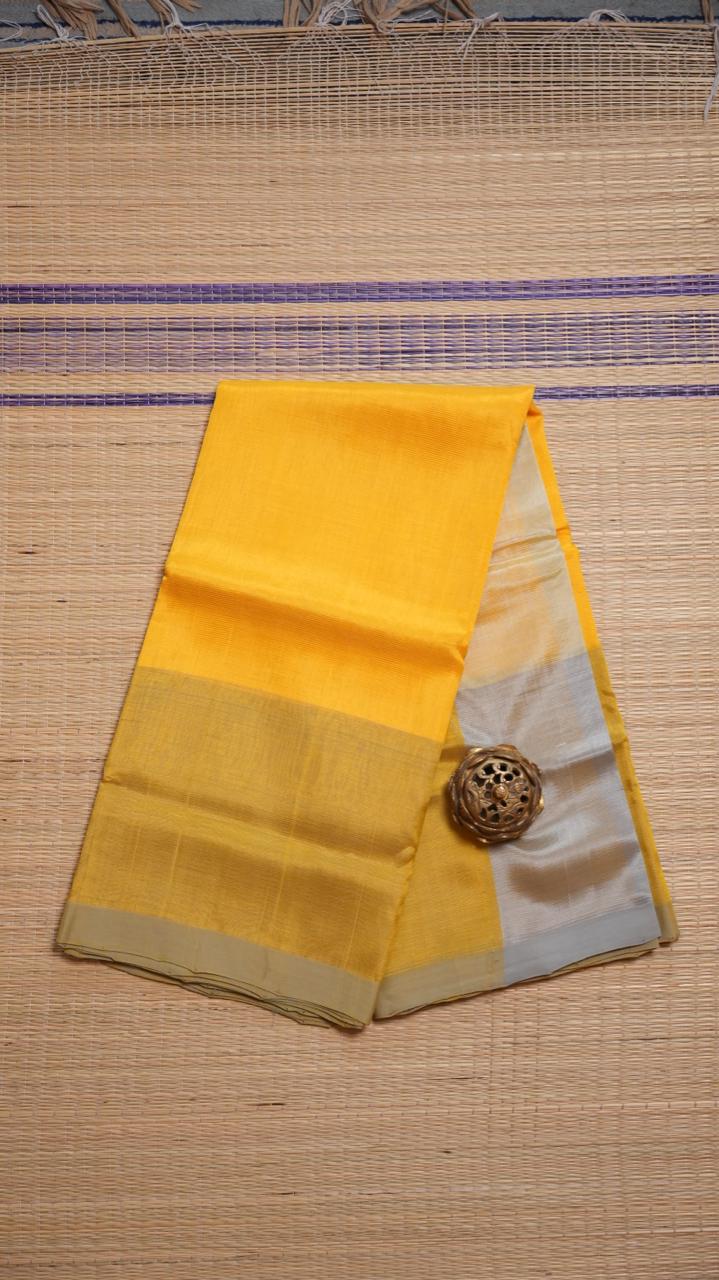 Mangalagiri Silk Cotton Saree - 15-03-04-07 (BUTTER LEMON)