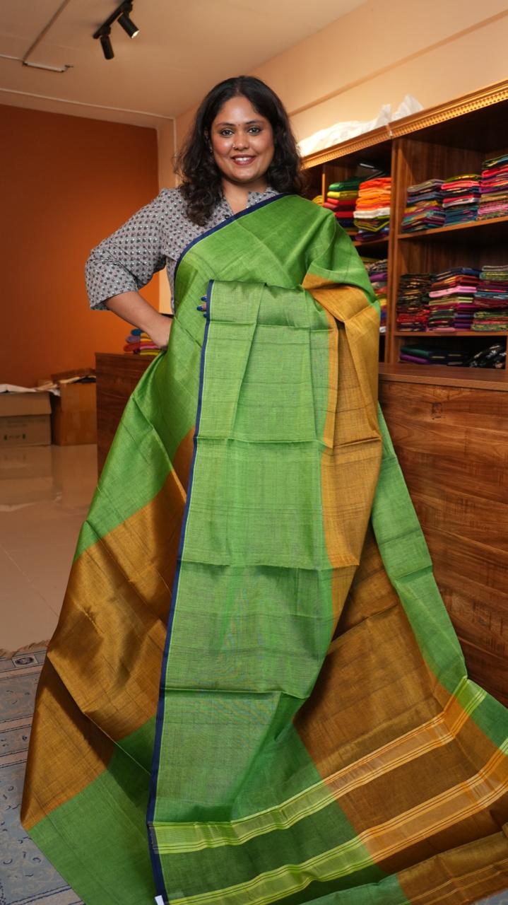Devendra 7 Yards Plain Saree - 11-02-01-7Y-04 (MEADOW HORIZON)