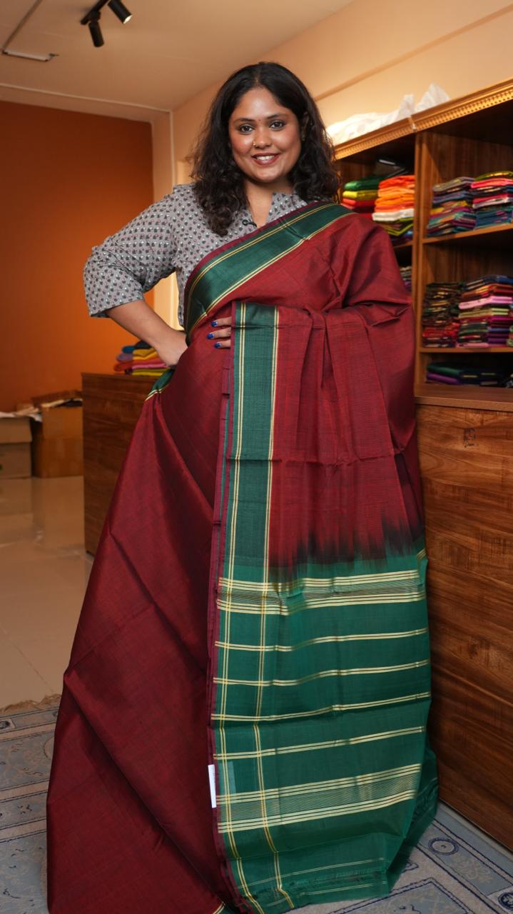 Devendra 6 Yards Plain Saree - 11-02B-6.25Y-06 (Mulberry Canopy)