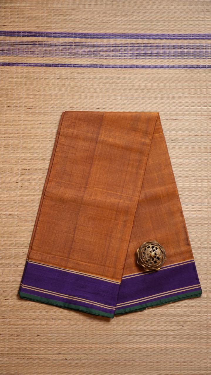 Devendra 6 Yards Plain Saree - 11-02B-6.25Y-07 (COPPER TWILIGHT)