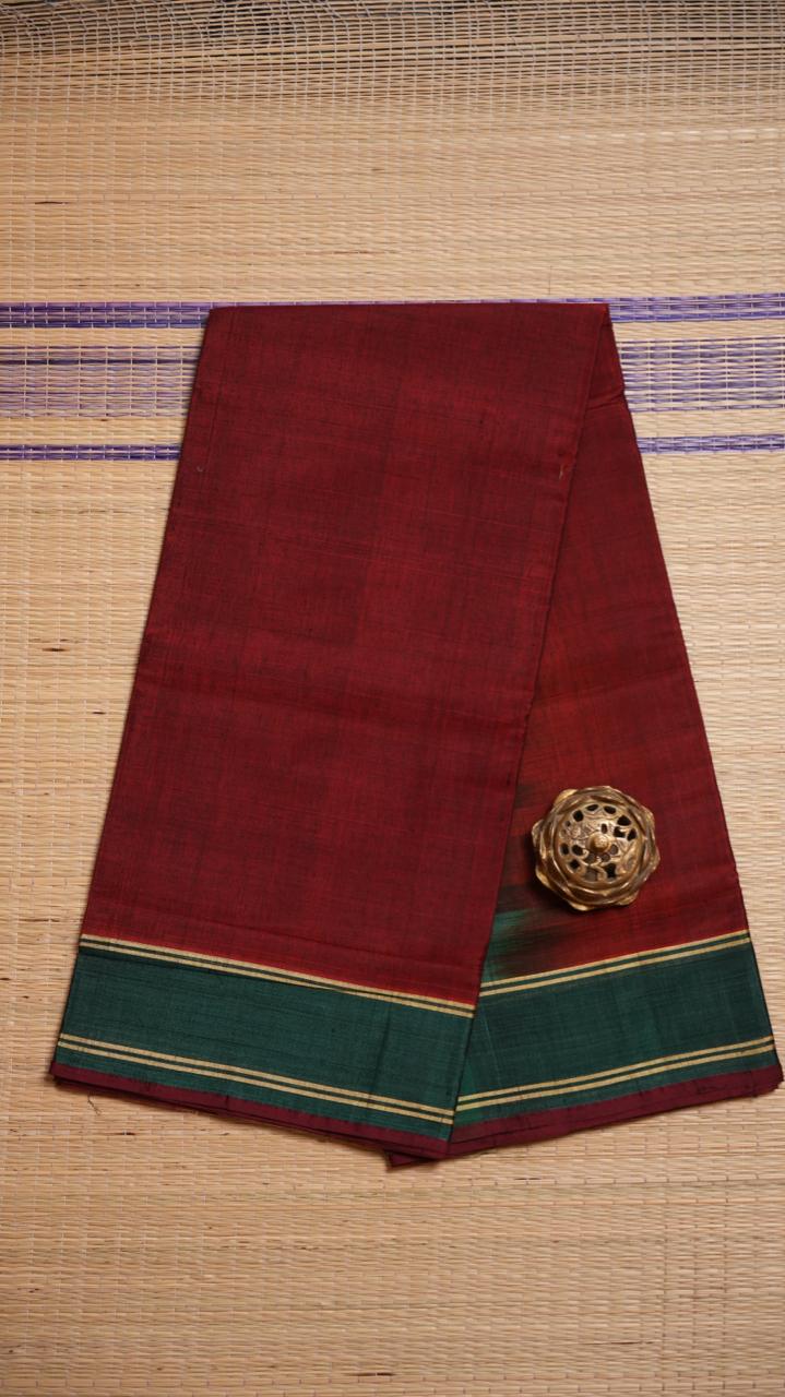 Devendra 6 Yards Plain Saree - 11-02B-6.25Y-06 (Mulberry Canopy)