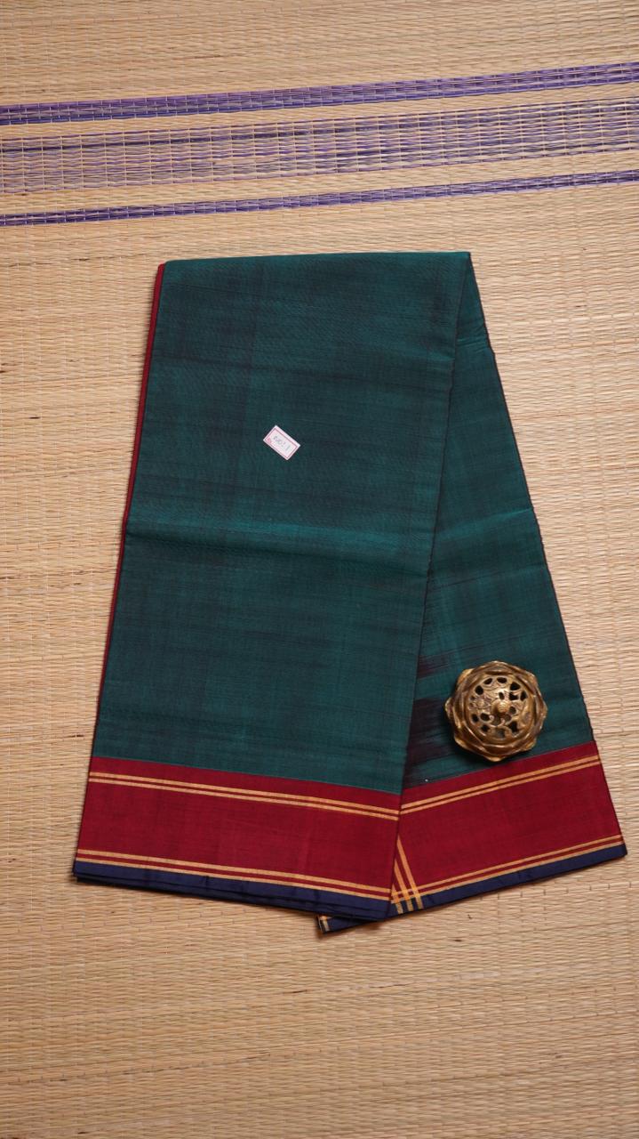 Devendra 6 Yards Plain Saree - 11-12-01-6Y-02 (LAGOON CRIMSON)