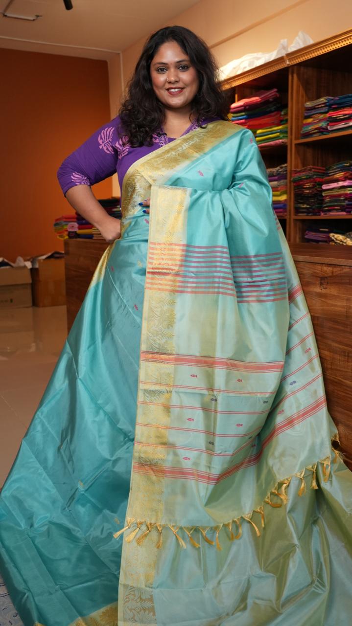 Chinnalampattu 6 Yards Saree - 03-04-01-12 (FORGET ME NOT)