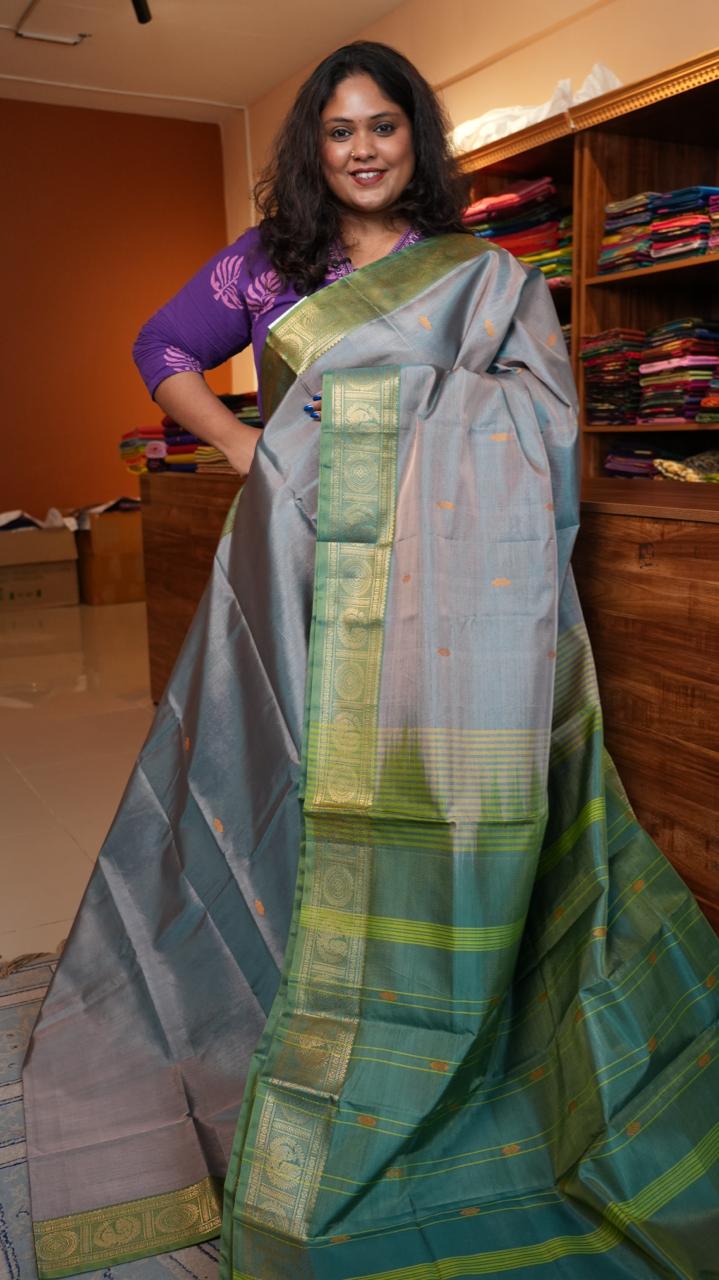 Chinnalampattu 6 Yards Saree - 03-04-01-04 (ASHY GREEN)