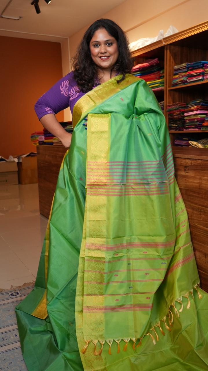 Chinnalampattu 6 Yards Saree - 03-04-01-01 ( PARAKEET)