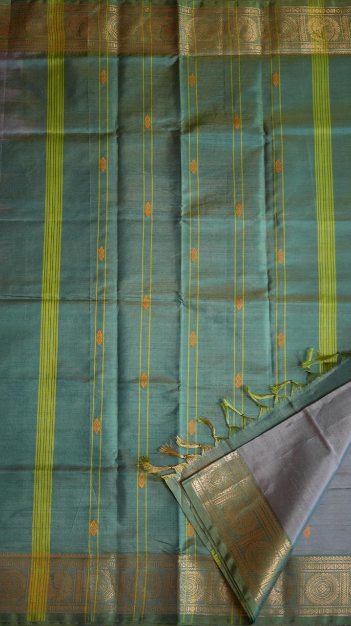Chinnalampattu 6 Yards Saree - 03-04-01-04 (ASHY GREEN)