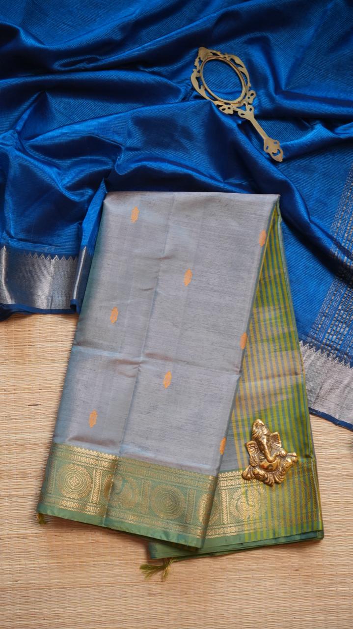 Chinnalampattu 6 Yards Saree - 03-04-01-04 (ASHY GREEN)