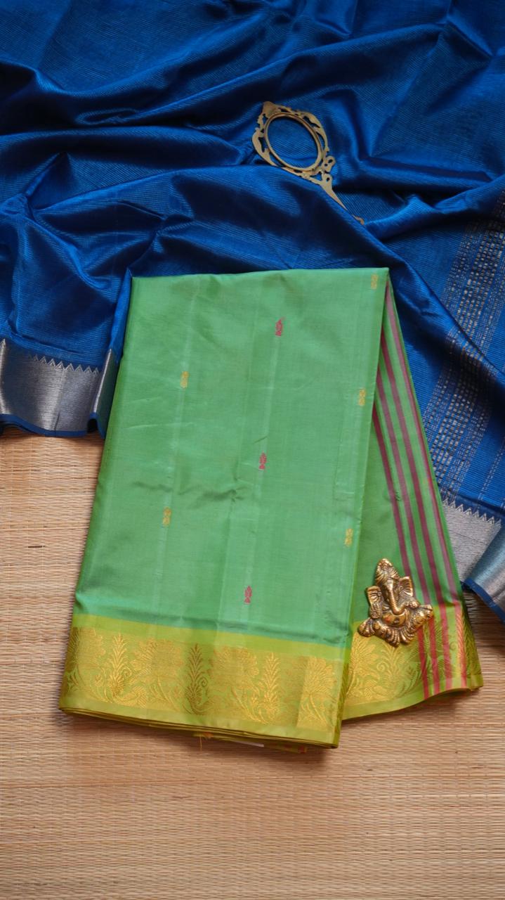 Chinnalampattu 6 Yards Saree - 03-04-01-01 ( PARAKEET)