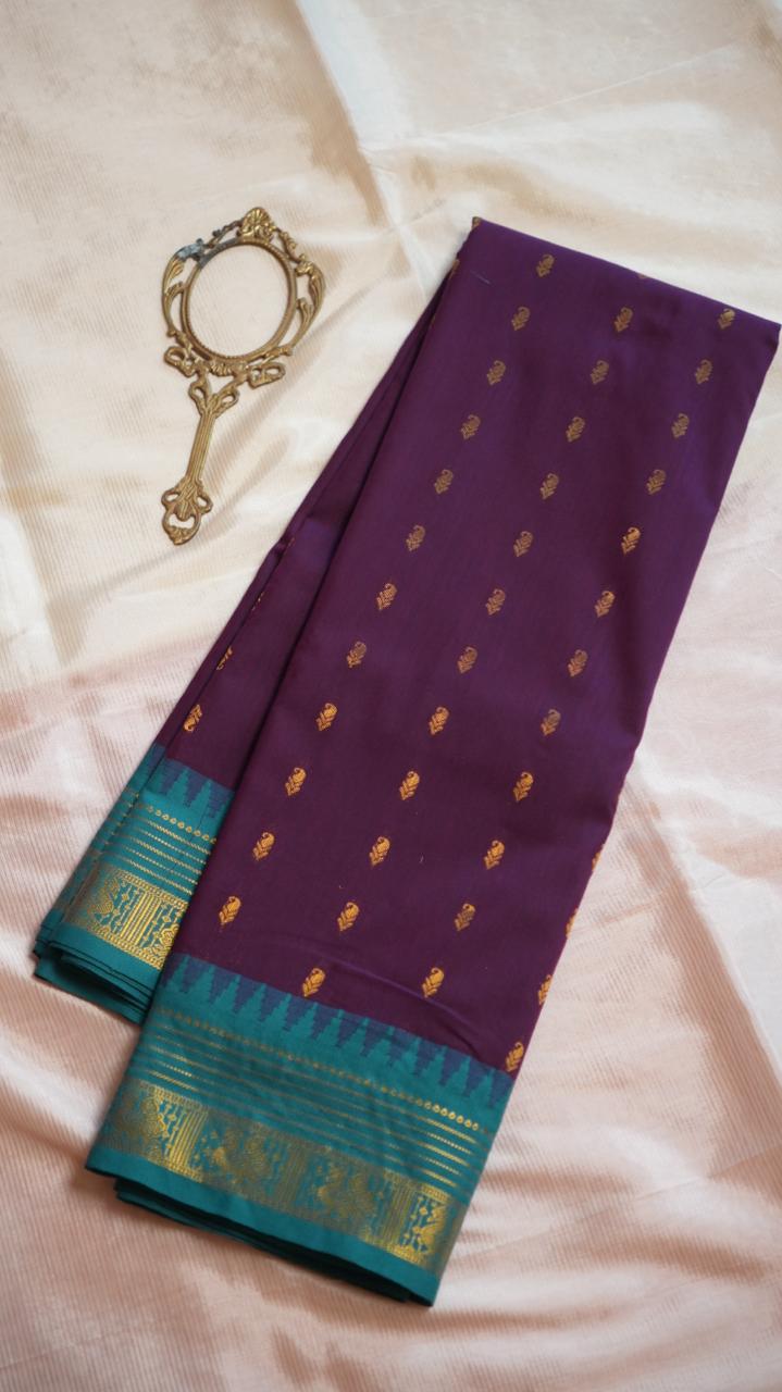 Kanchi Semi Silk Saree  - 01-03-16-28 (BETEL NUT)